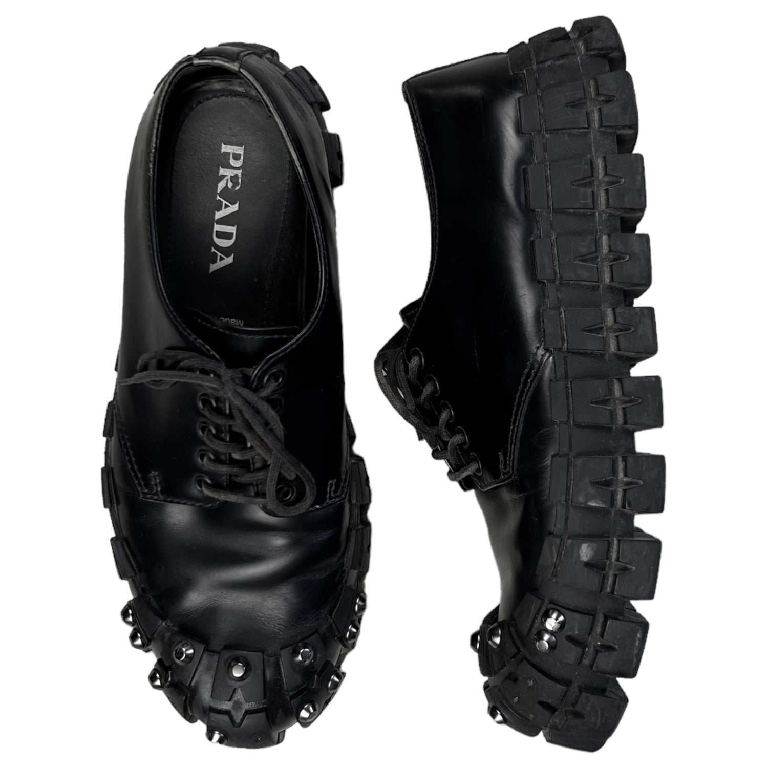 Prada Studded Tyre Derbies - AW19 – Vertical Rags