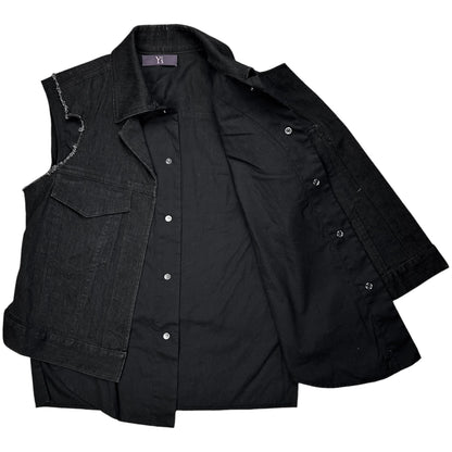 Y‘s Yohji Yamamoto Shirt Layered Denim Vest