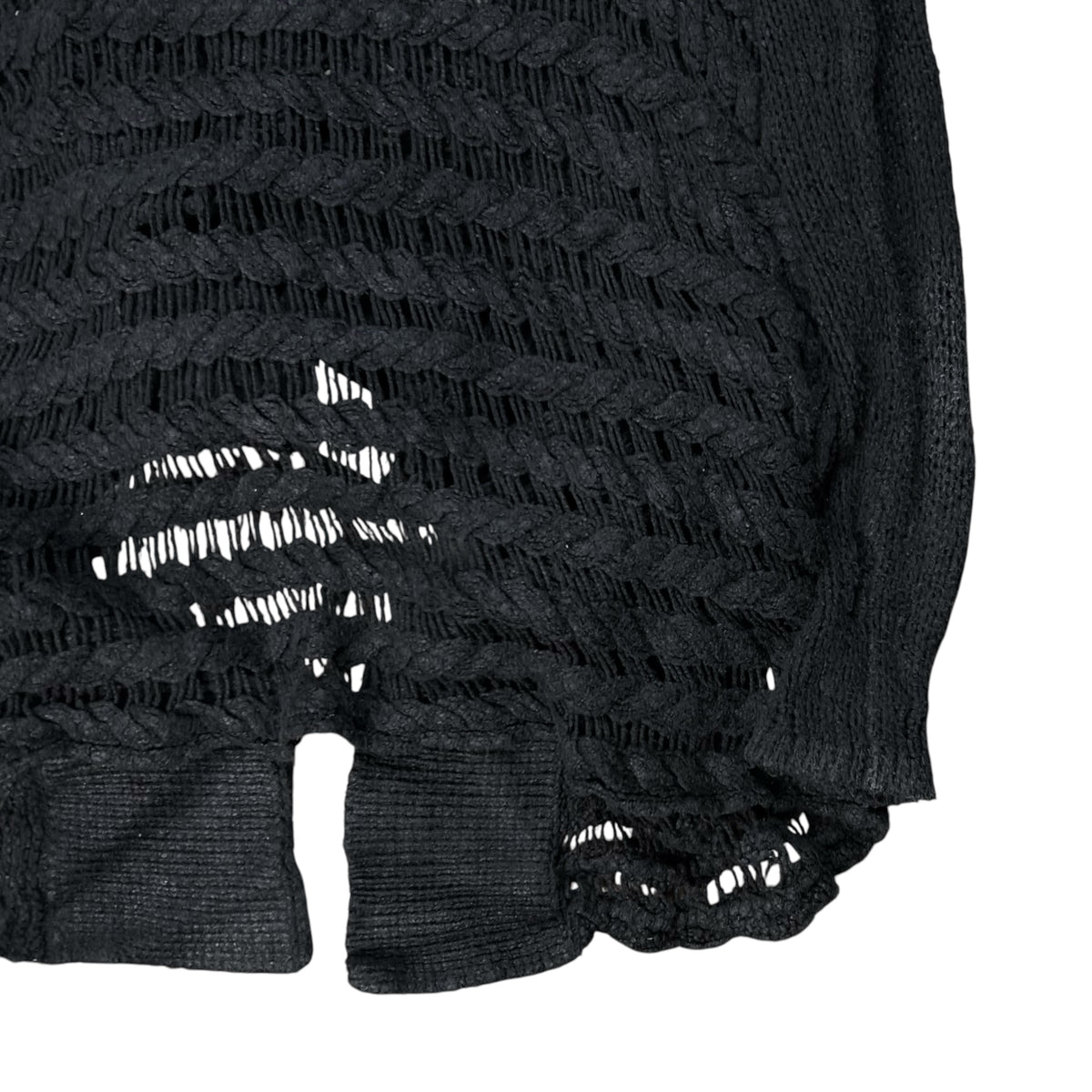 Rick Owens Open Crotchet Knit Tail Silk Cardigan - AW15