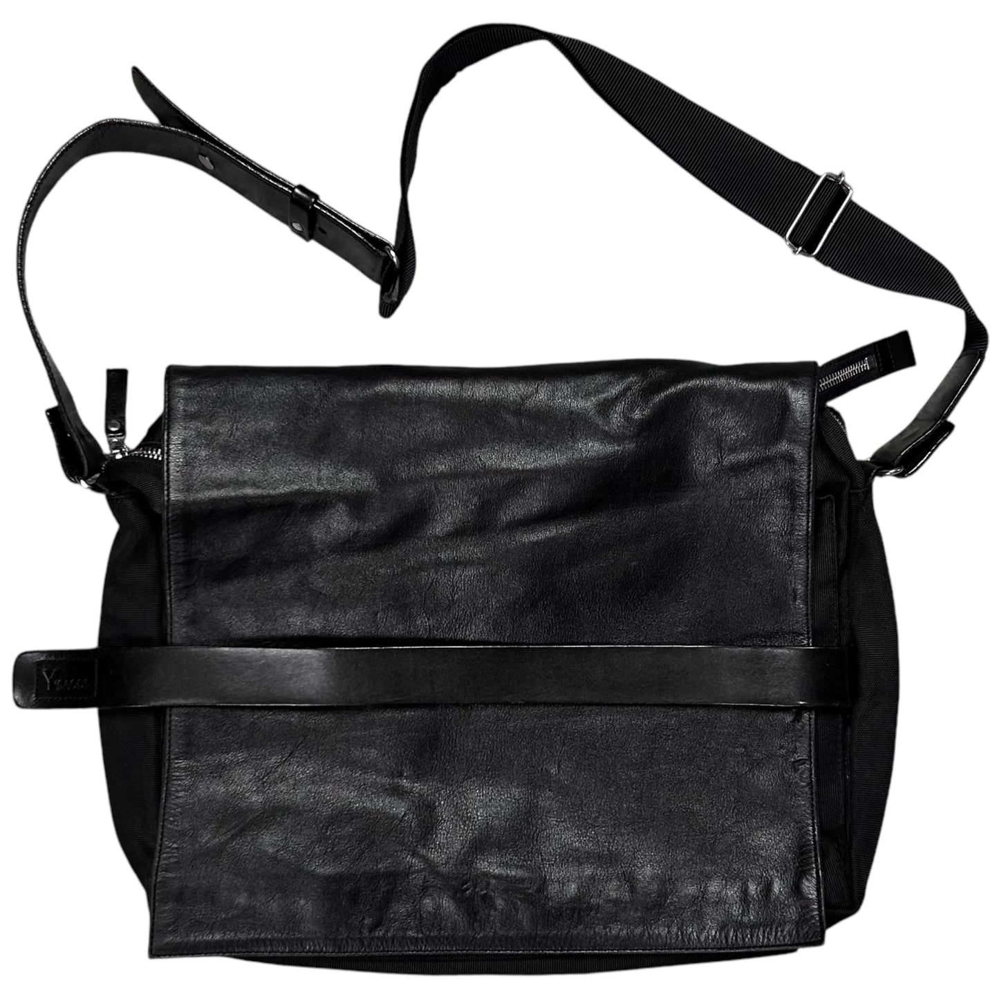 Y’Saccs Yohji Yamamoto Leaher Strapped Flap Bag