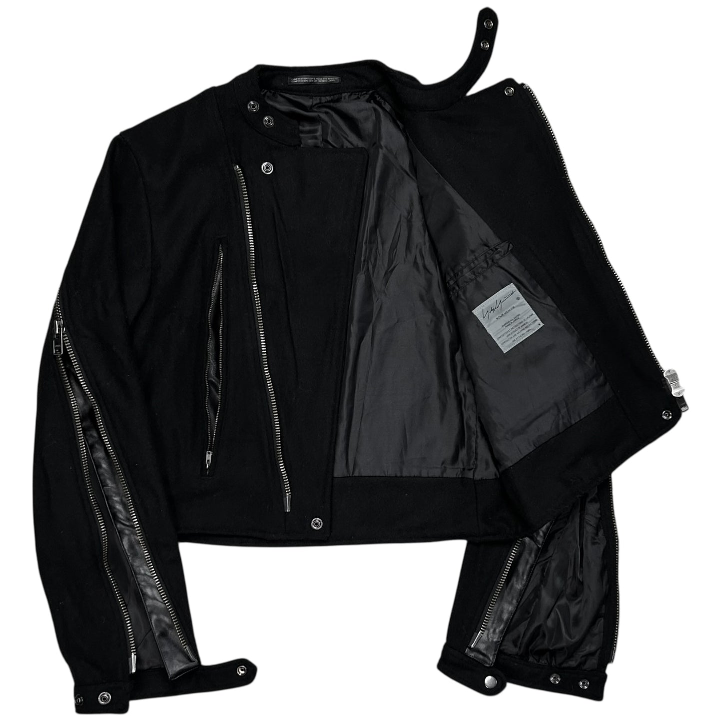 Yohji Yamamoto Pour Homme Back Zip Wool Bomber Jacket - AW14