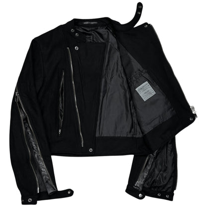 Yohji Yamamoto Pour Homme Back Zip Wool Bomber Jacket - AW14