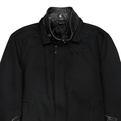 Dirk Bikkembergs Leather Patched Zip Biker Jacket