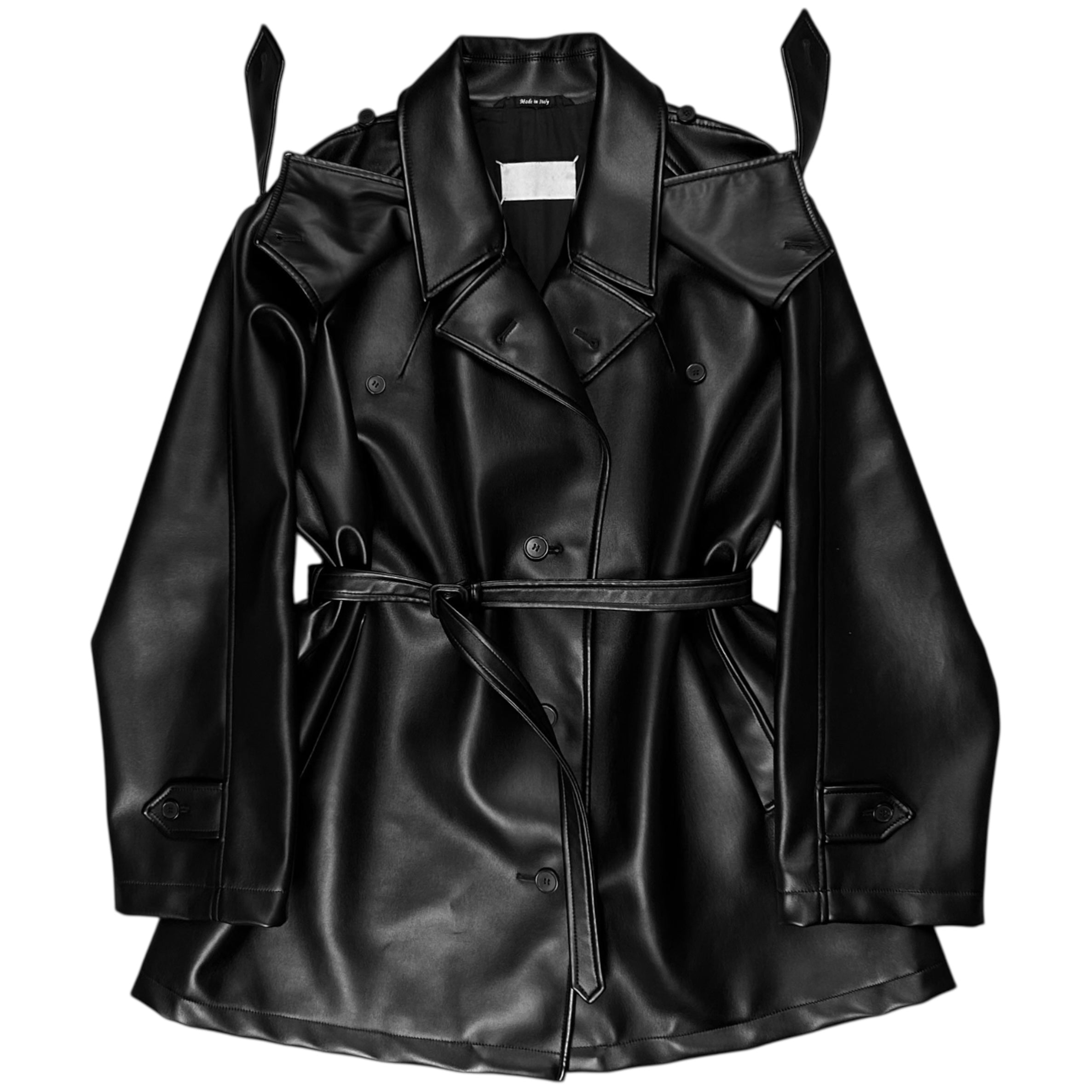 Maison Margiela Belted Vegan Leather Blazer - AW19 – Vertical Rags