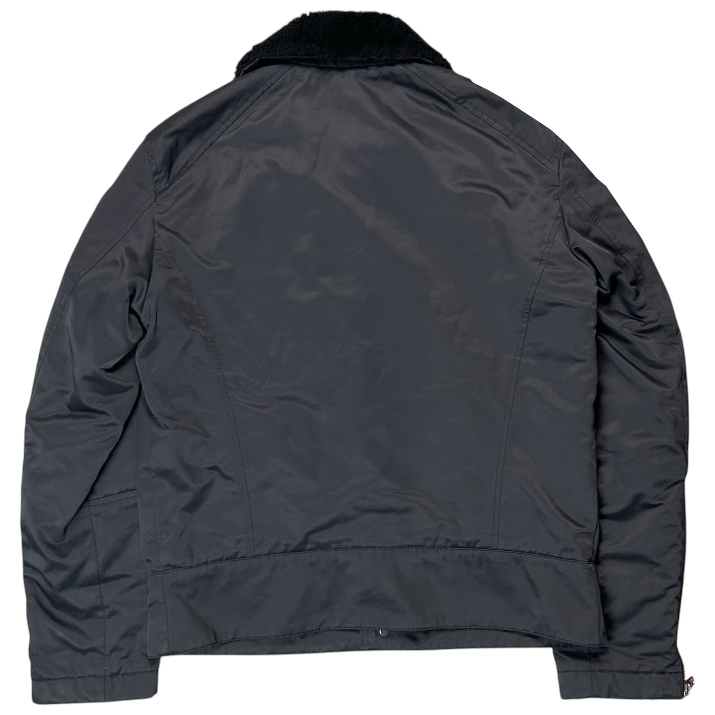 Dirk Bikkembergs Faux Fur Collar Pilot Jacket