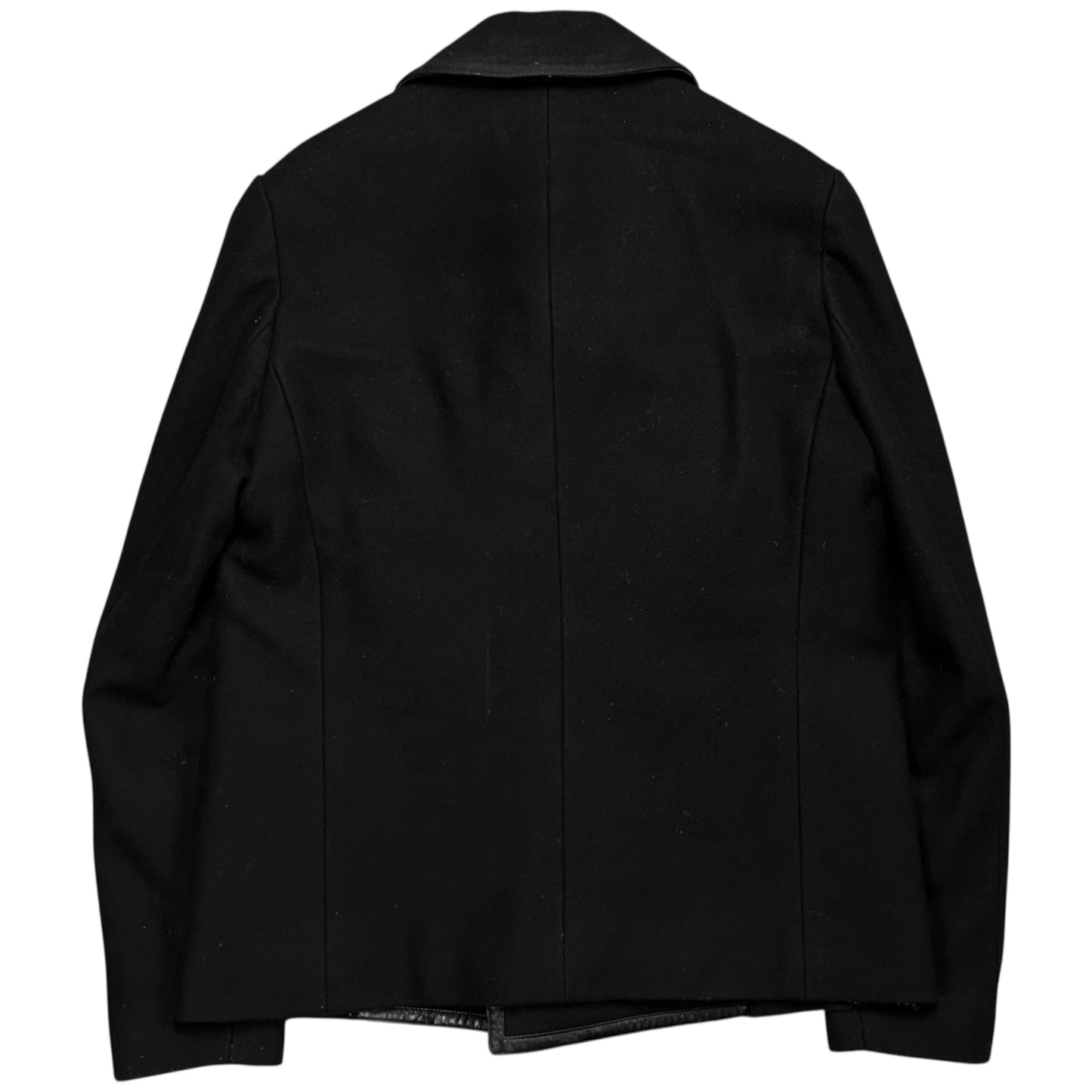 Balenciaga Leather Trimmed Caban Wool Jacket - AW15