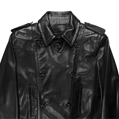 Gucci by Tom Ford Military Leather Peacoat - AW96