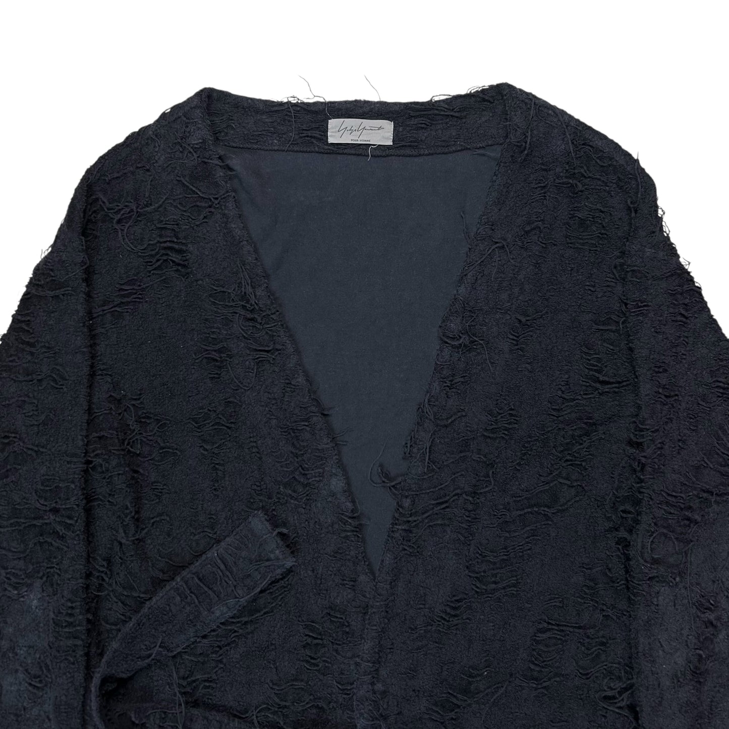 Yohji Yamamoto Pour Homme Frayed Wrap Belt Cardigan - AW12 l