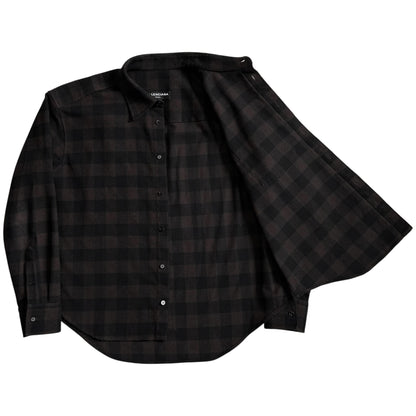 Balenciaga Padded Shoulder Check Flannel Shirt - SS17