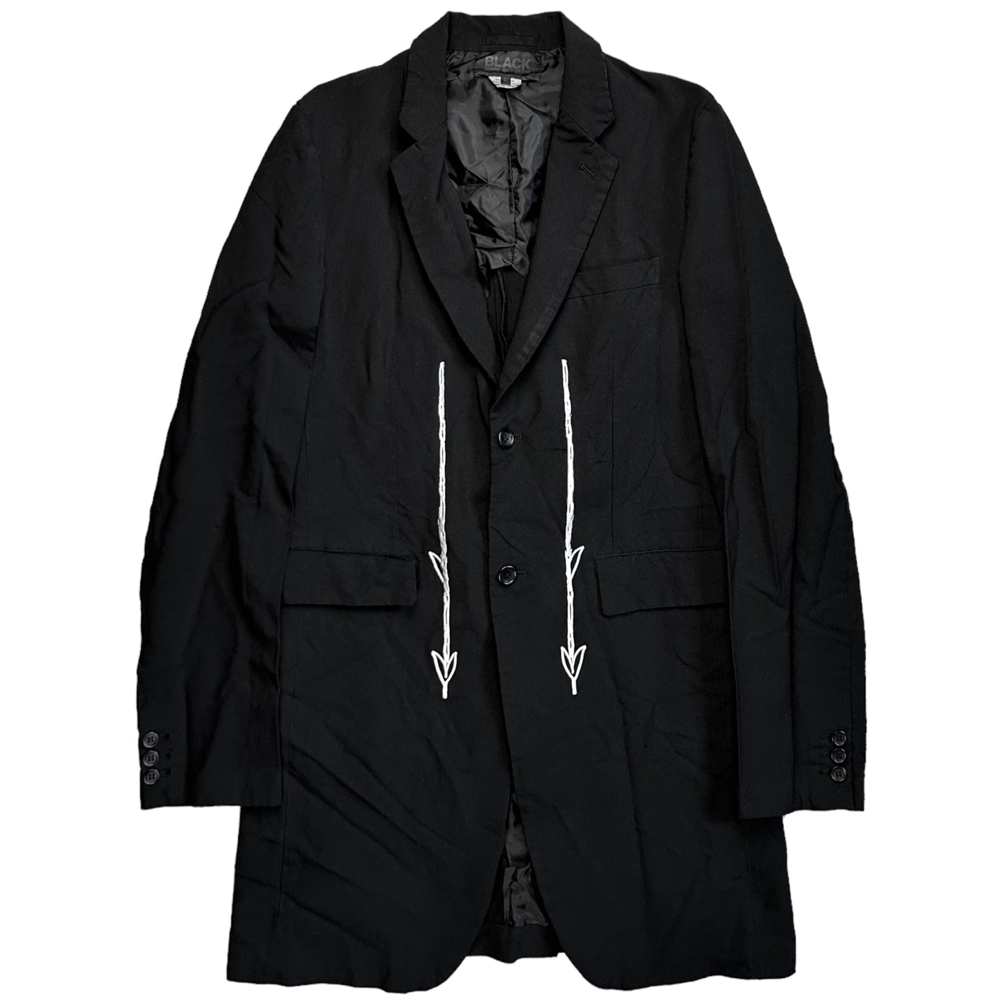 Comme Des Garcons BLACK Heart String Embroidered Coat - AW13