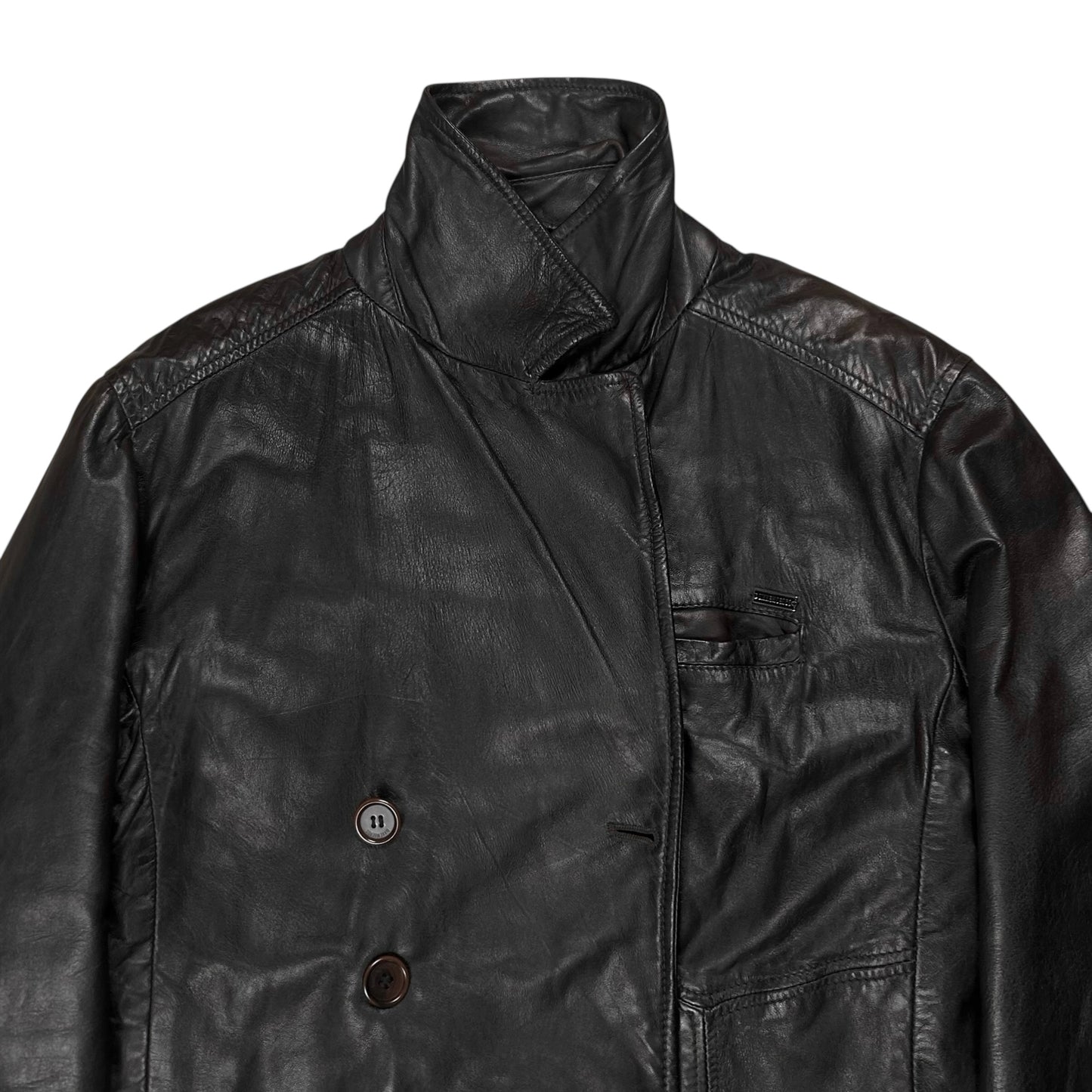 Dirk Bikkembergs Leather Caban Jacket