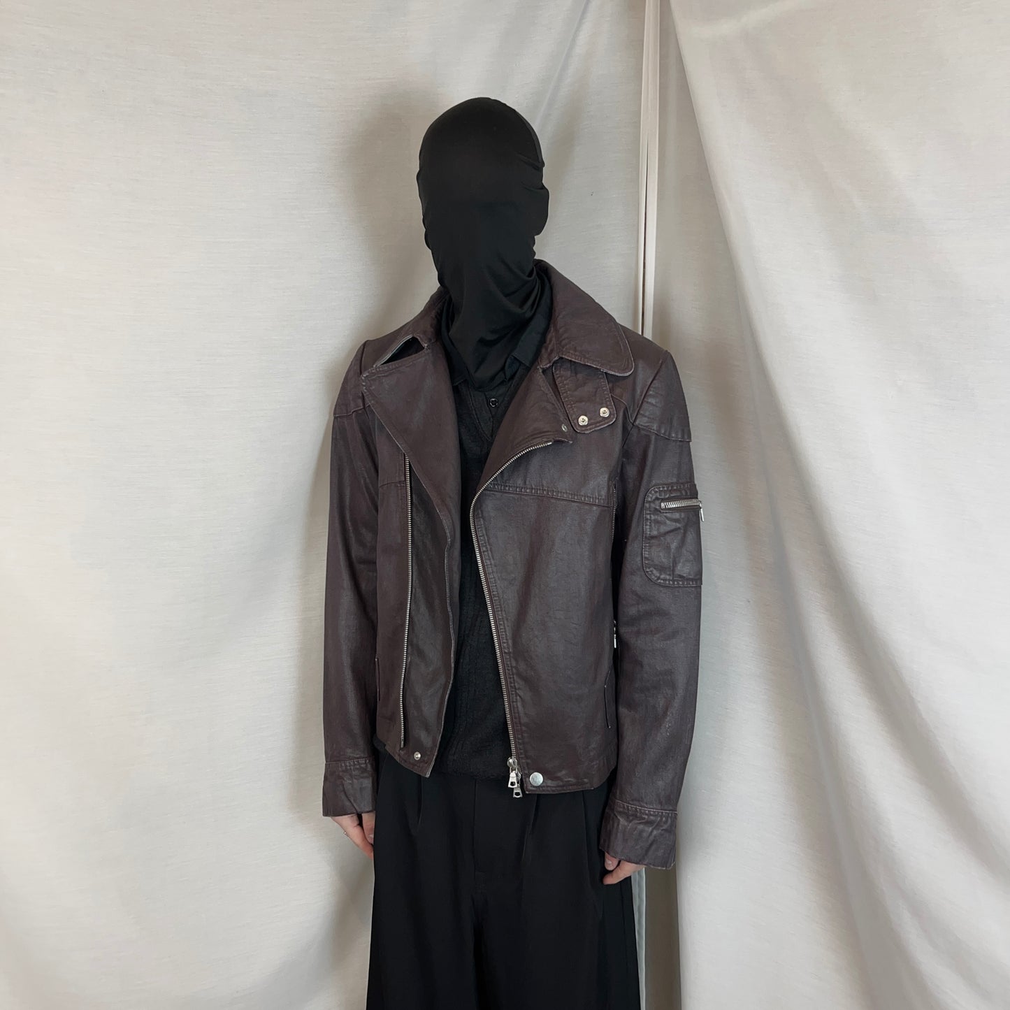 Dries Van Noten Waxed Multi Zip Biker Jacket - AW14