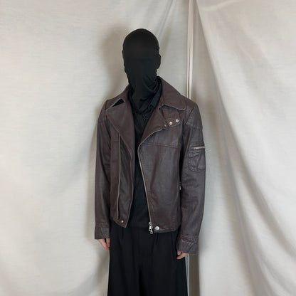 Dries Van Noten Waxed Multi Zip Biker Jacket - AW14