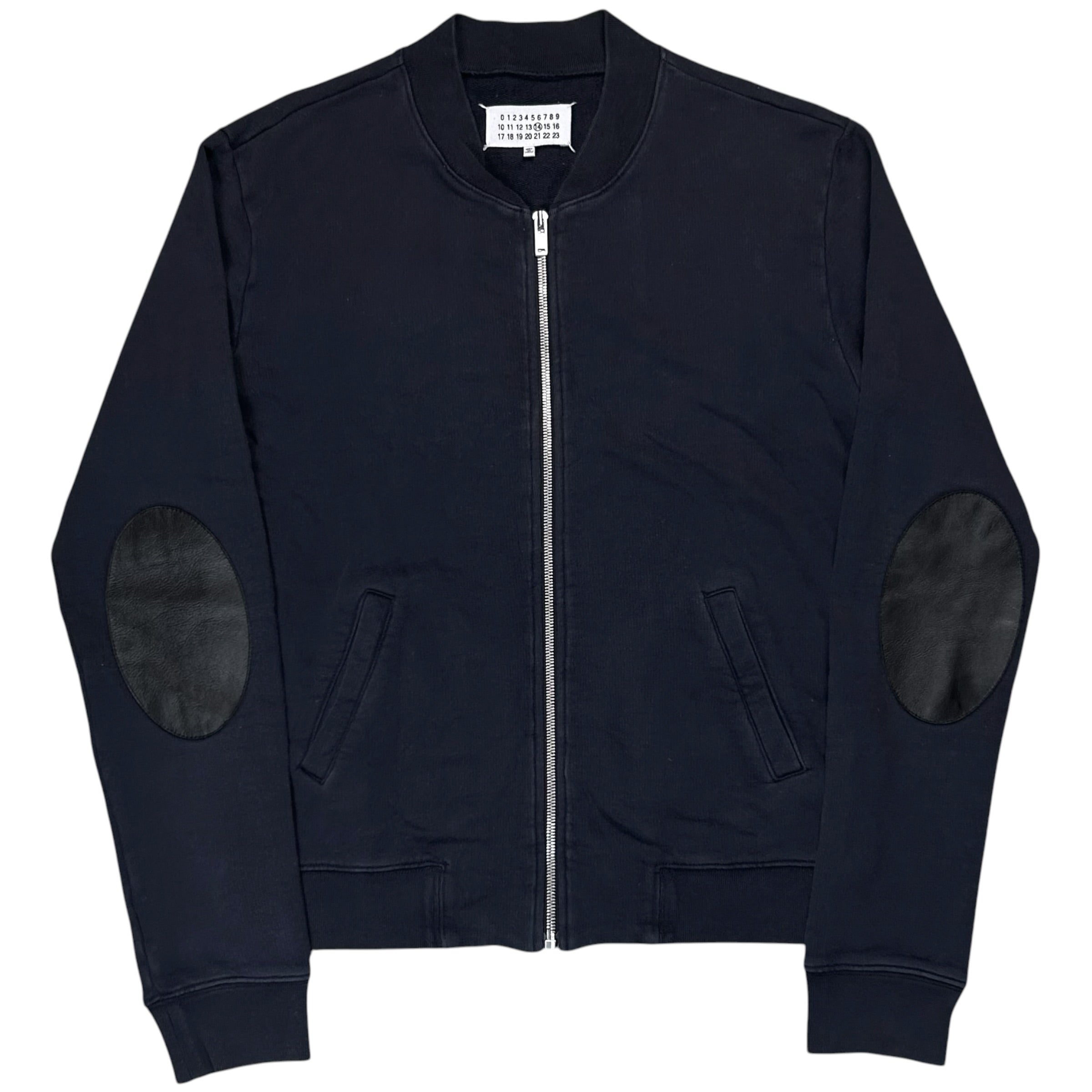 clubhaus Elbow Patched Sweate サイズM ネイビー Maison Margiela Leather Elbow Patch Zip Sweater - SS16 – Vertical Rags