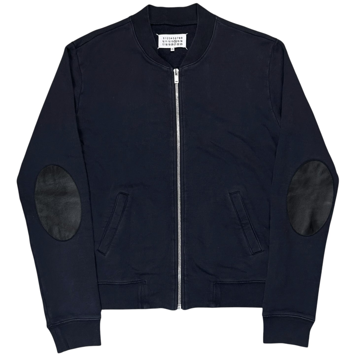 Maison Margiela Leather Elbow Patch Zip Sweater - SS16