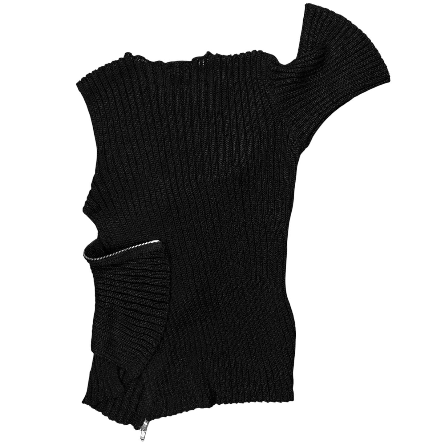 Ann Demeulemeester Asymmetric Zip Knit Top - AW12