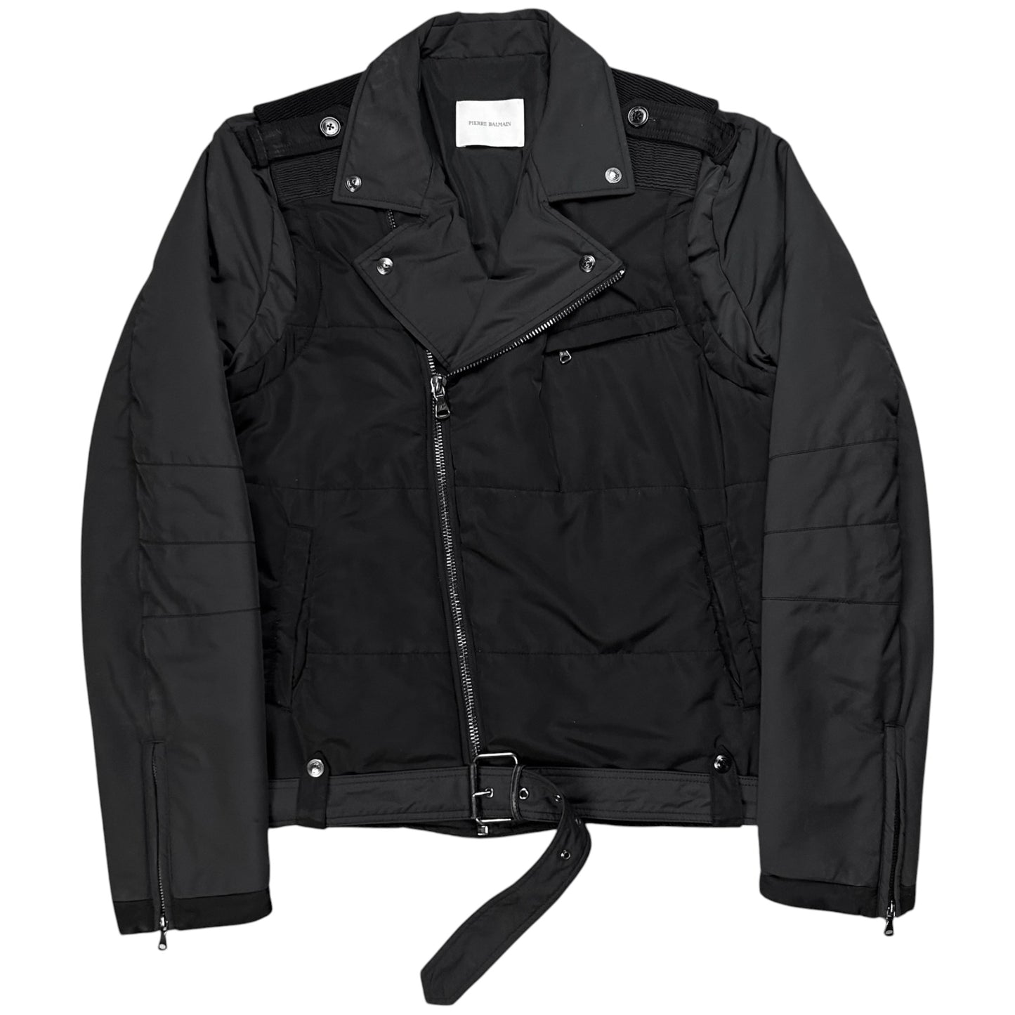Pierre Balmain Belted Perfecto Shell Jacket - AW14