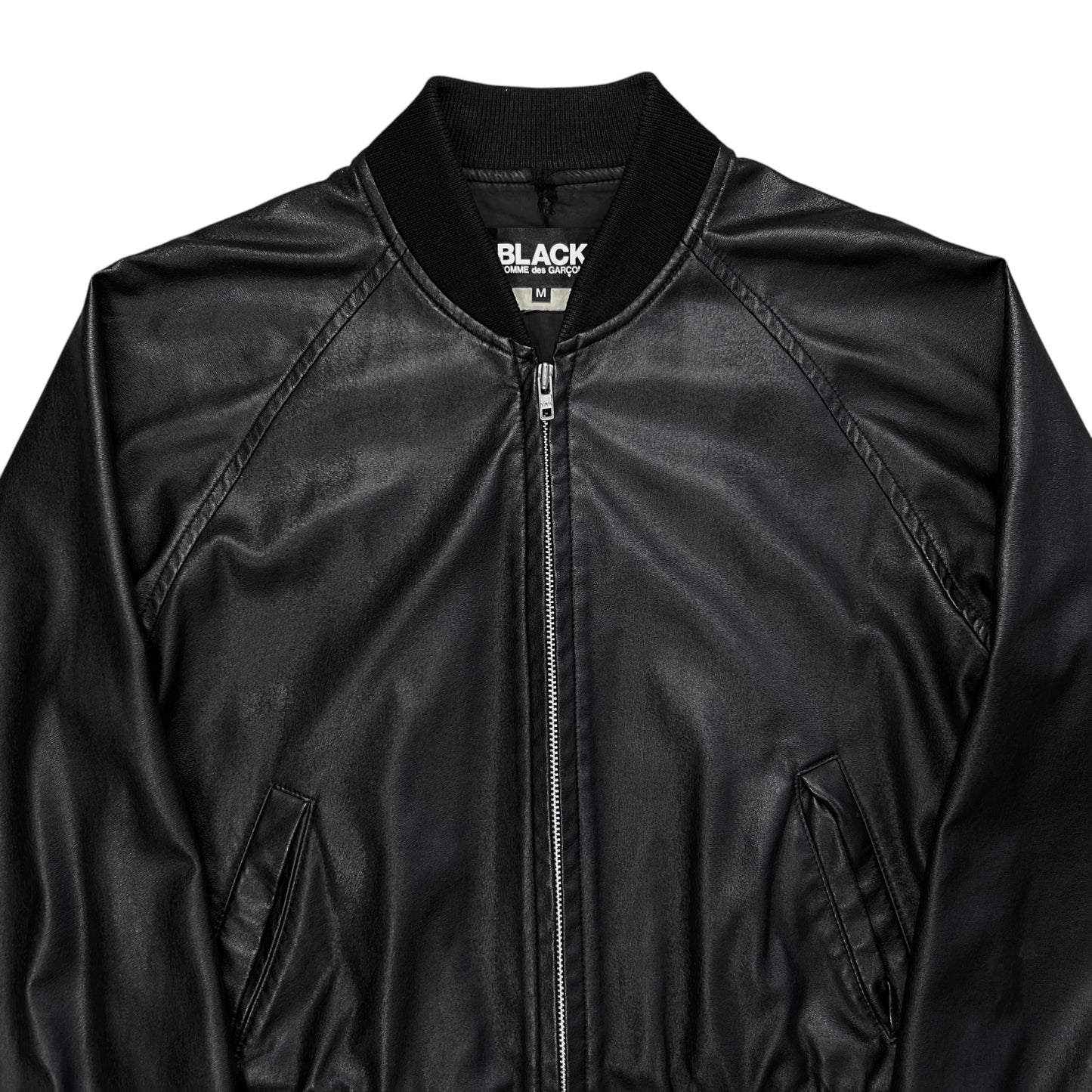 Comme des Garcons BLACK  Cropped Synthetic Leather Bomber Jacket - AW11