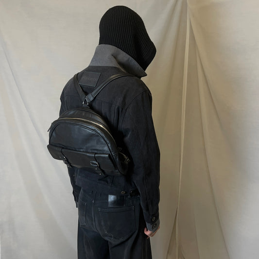 Jil Sander Dual Belted Circular Leather Backpack