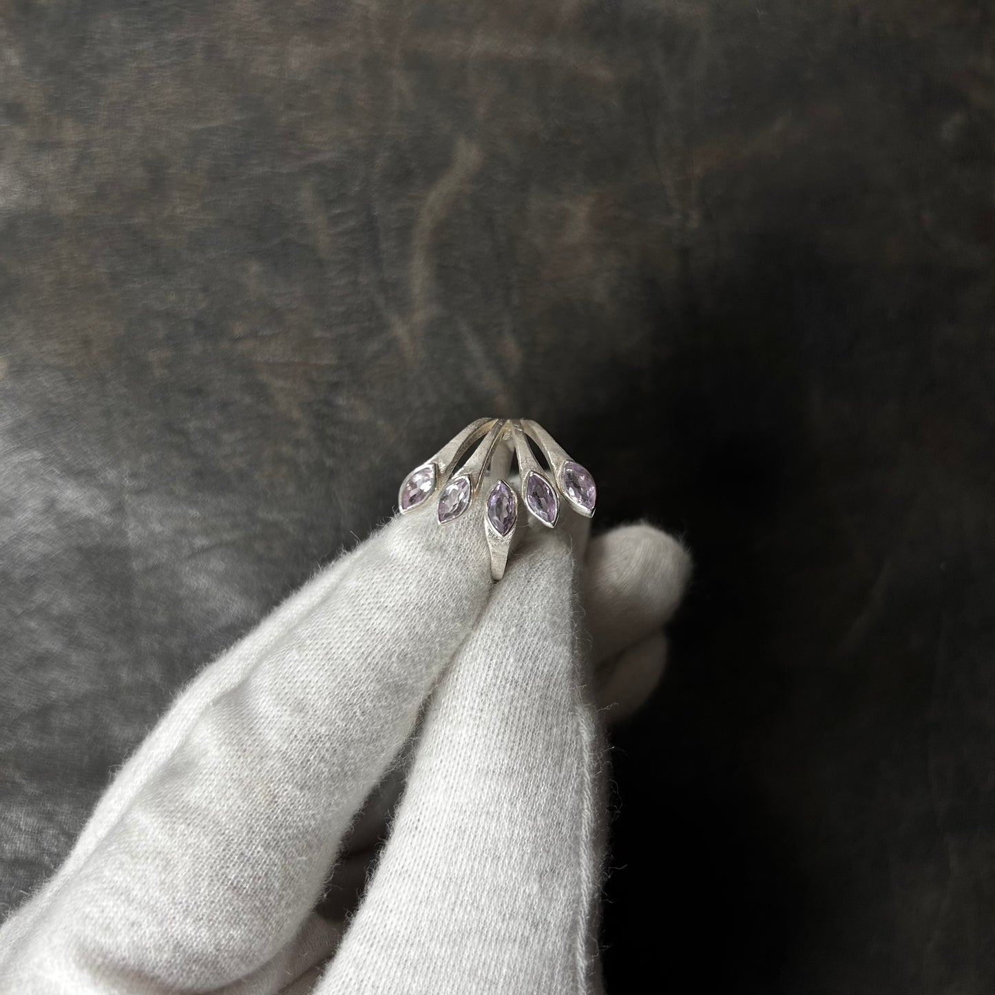 Five Claw Amethyst Stone Ring