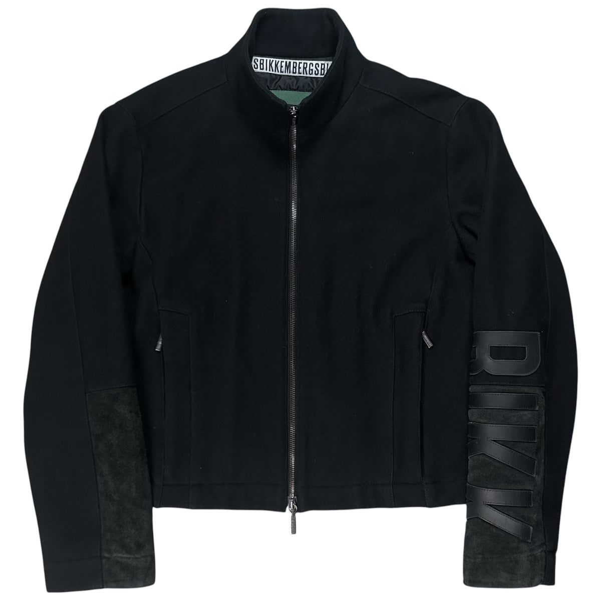 Dirk Bikkembergs Suede Patch Wool Bomber Jacket - AW04