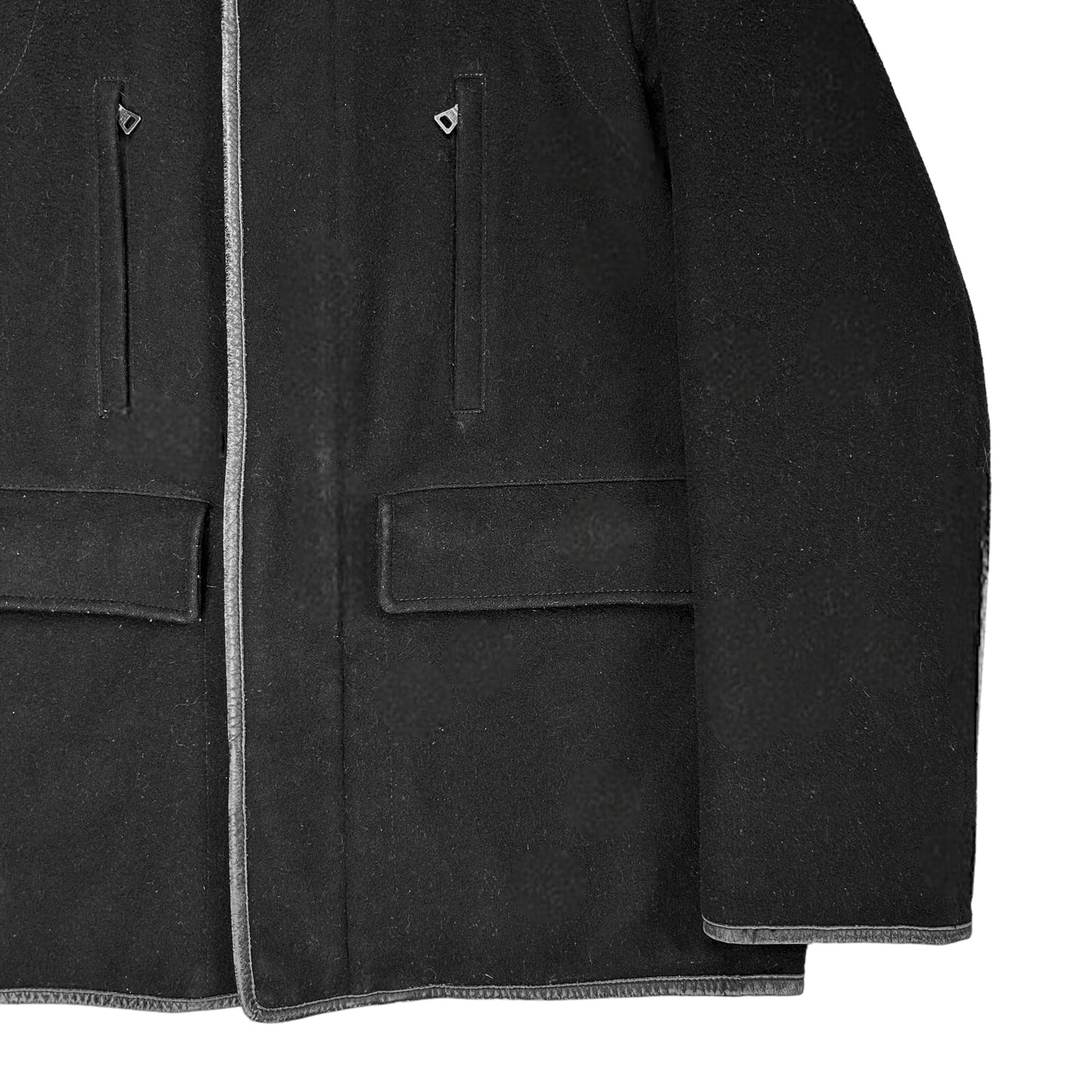 Prada Leather Trimmed Wool Jacket
