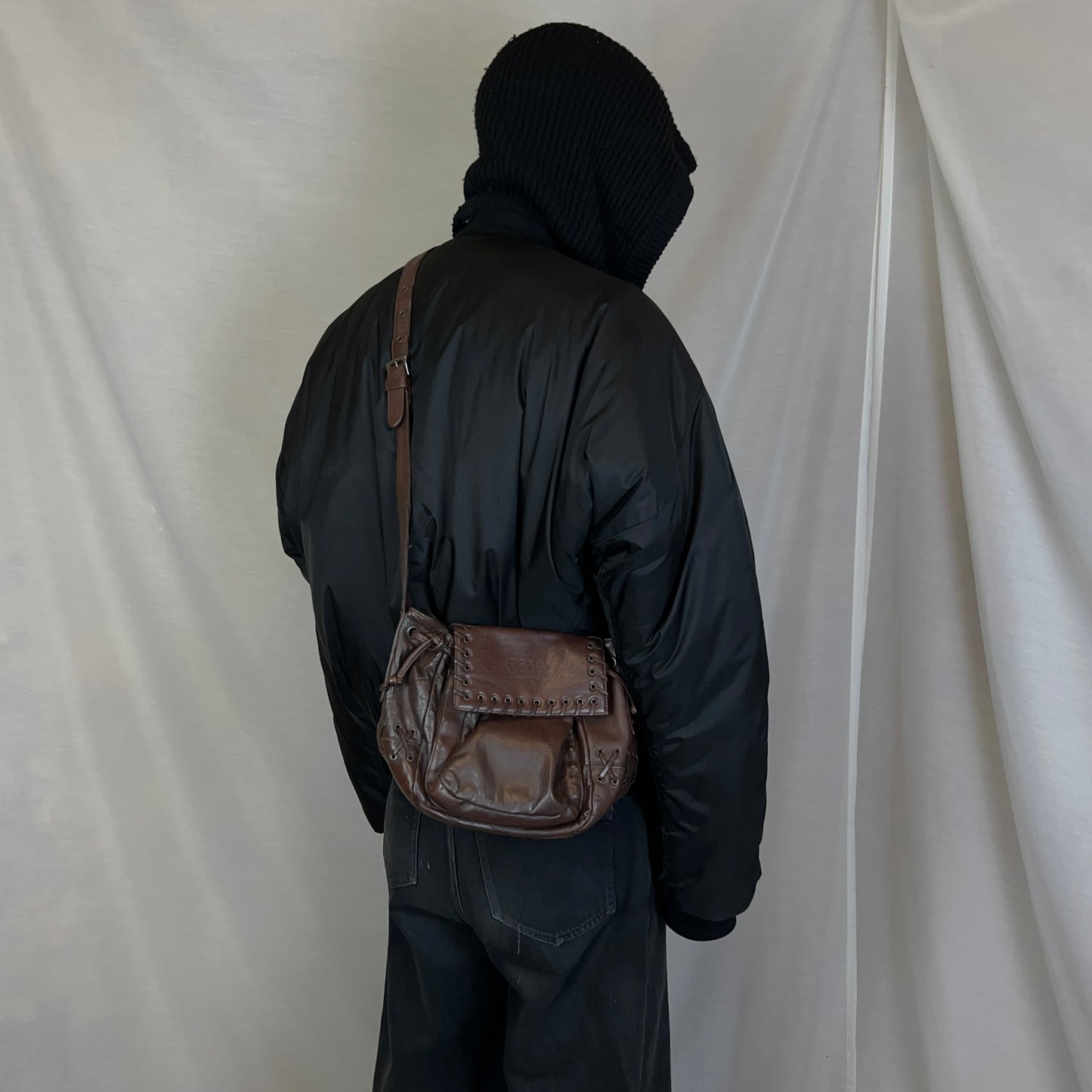 Prada Laced Eyelet Leather Bag