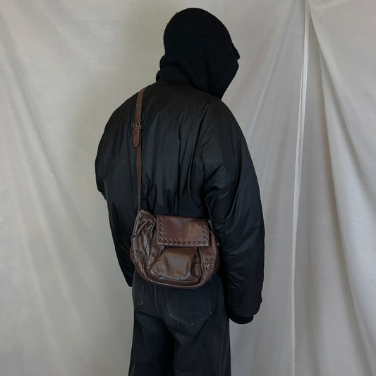 Prada Laced Eyelet Leather Bag