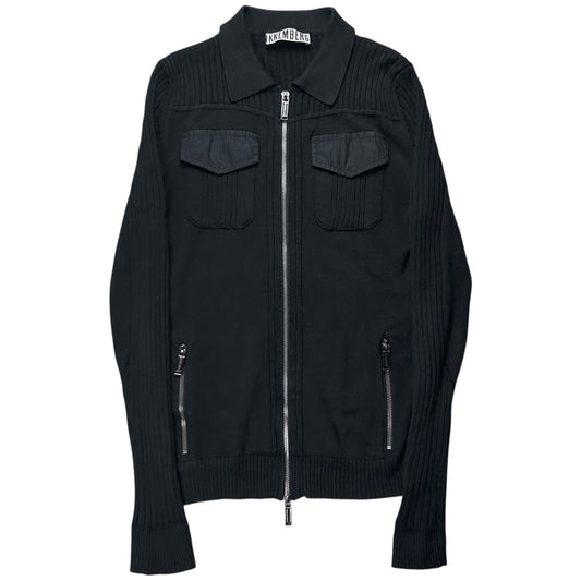 Dirk Bikkembergs Multi Zip Cargo Rib Knit Sweater - SS08