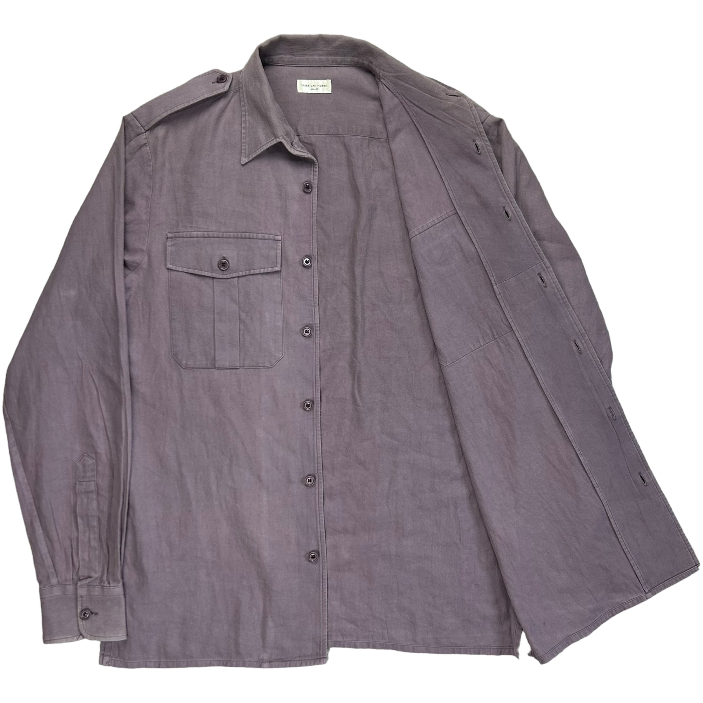 DRIES VAN NOTEN Vintage Gray cheapest Buttoned Top