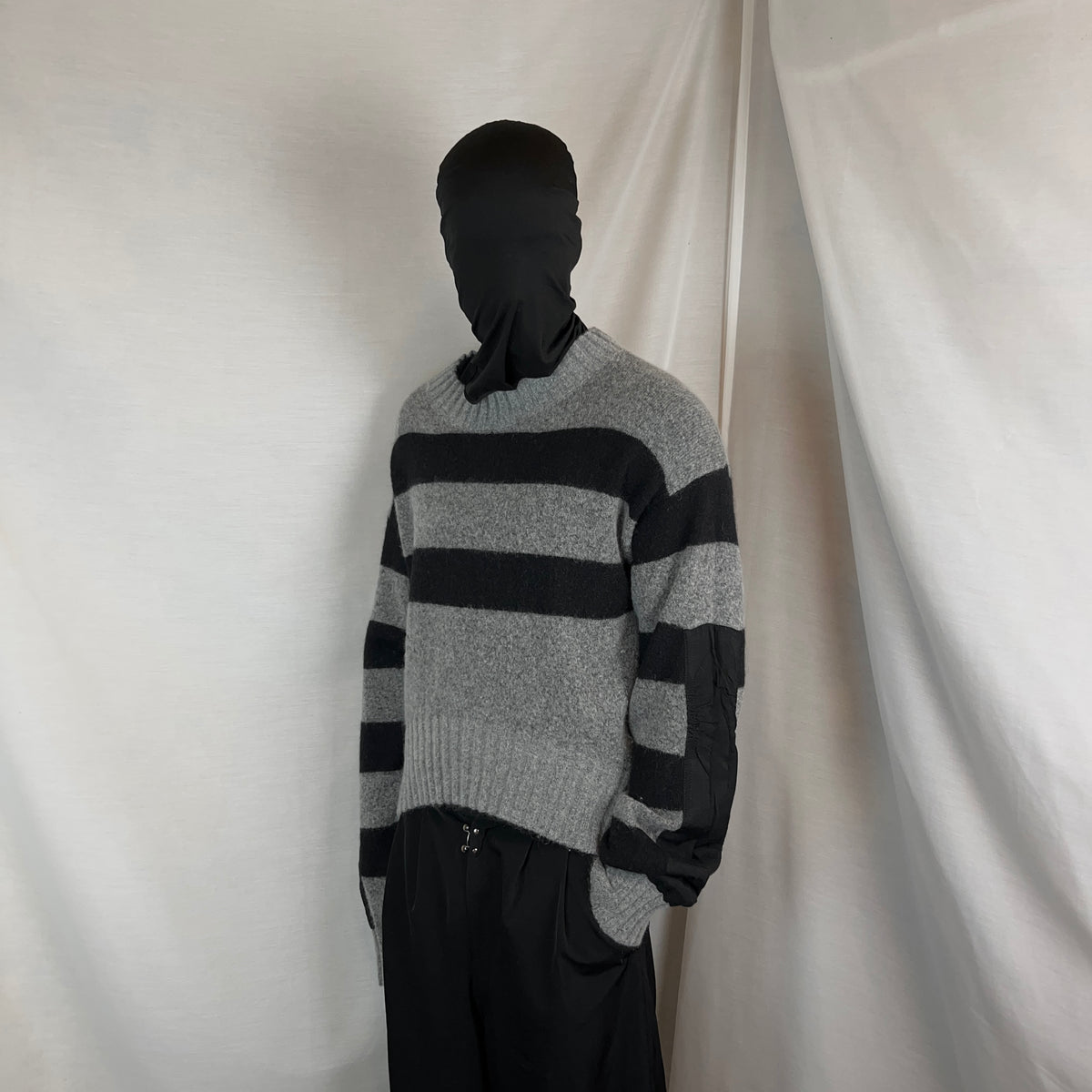 Haider Ackermann Striped Sleeve Panel Mohair Knit Sweater - AW16