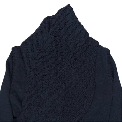 Balenciaga Distorted Cable Knit Snap Shawl Cardigan - AW07