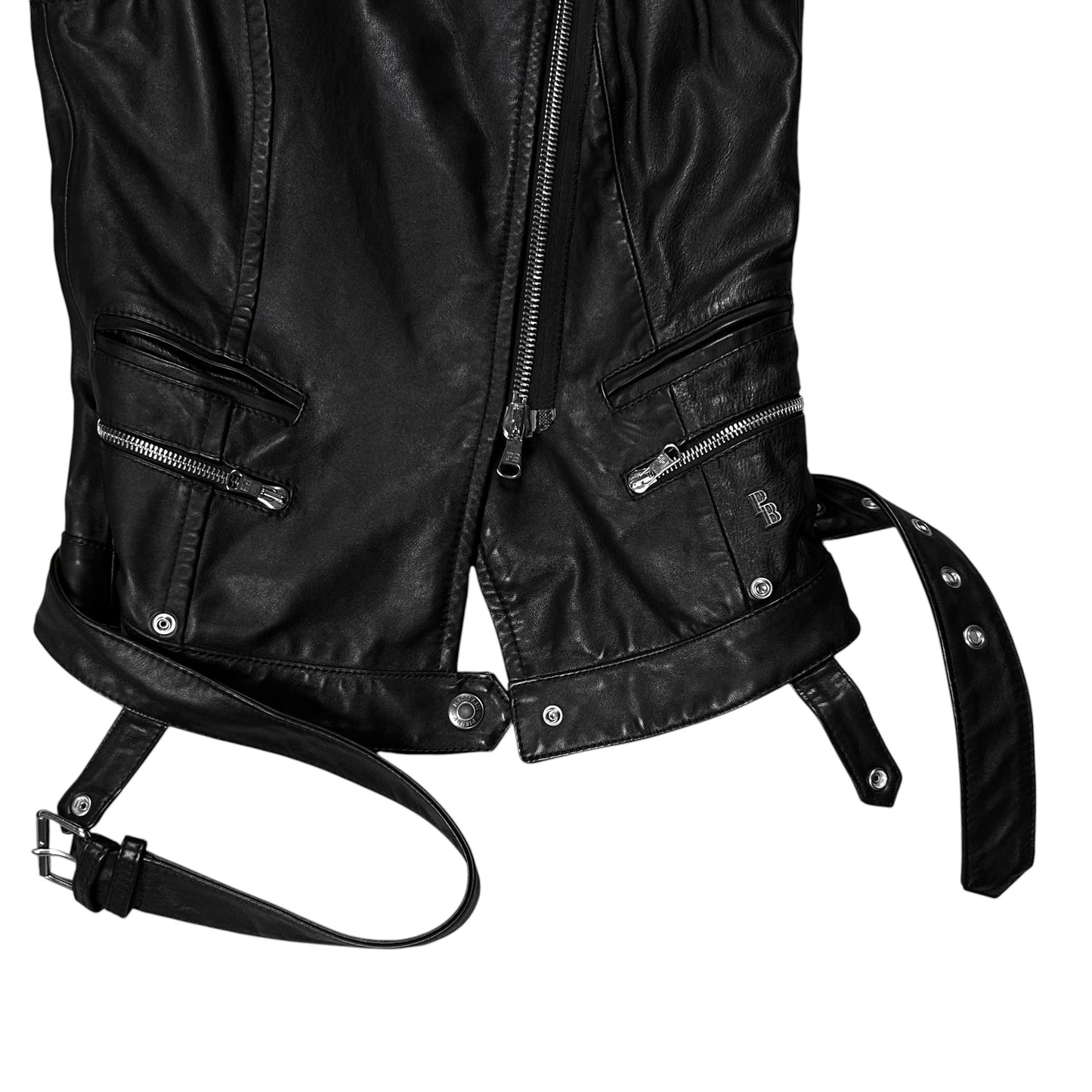 Balmain by Olivier Rousteing Belted Biker Leather Vest - SS12