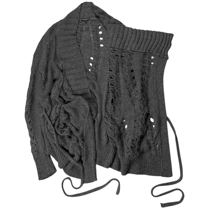 Ann Demeulemeester Asymmetric Buttoned Strap Alpaca Knit Sweater - AW10