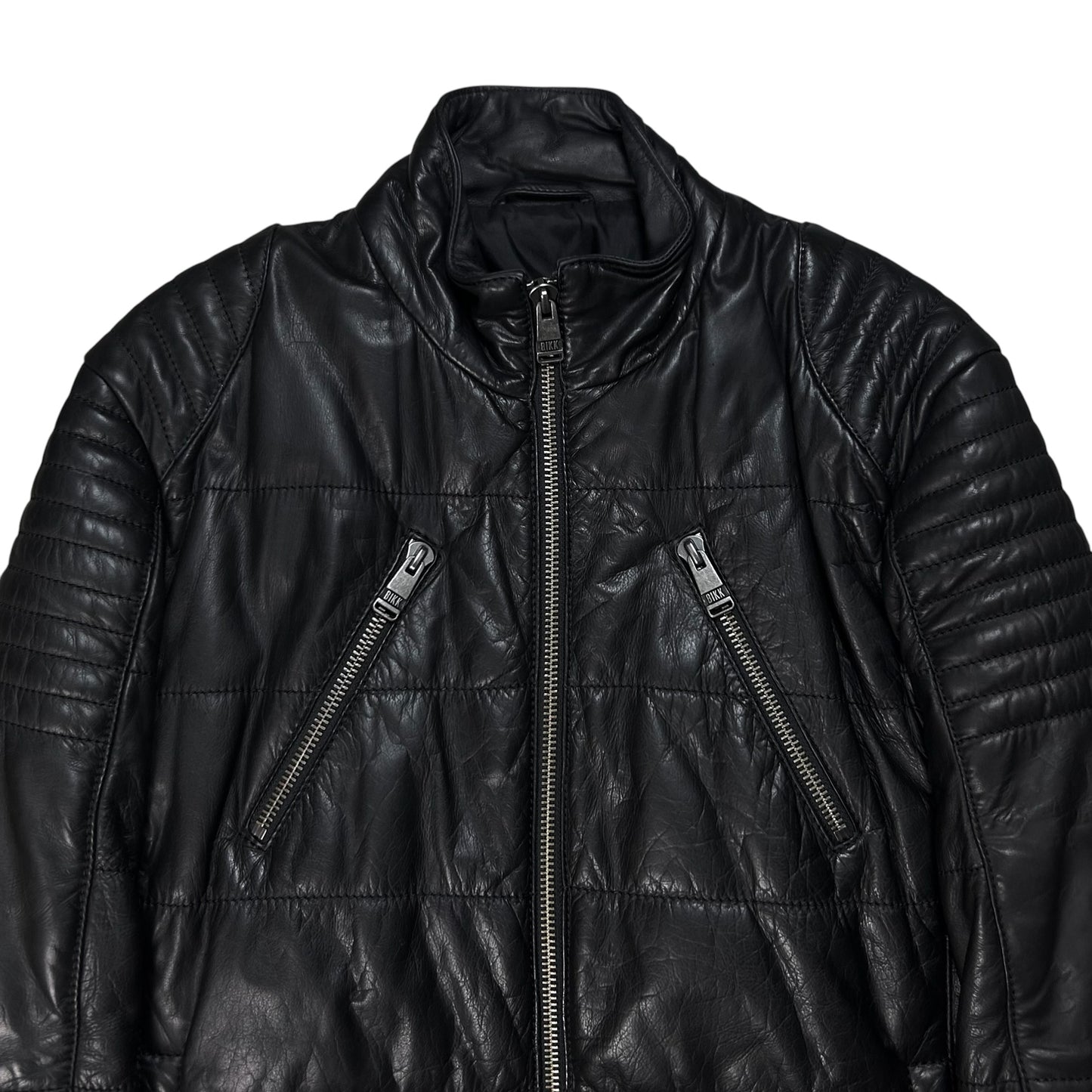 Dirk Bikkembergs Quilted Chest Zip Moto Jacket - AW08