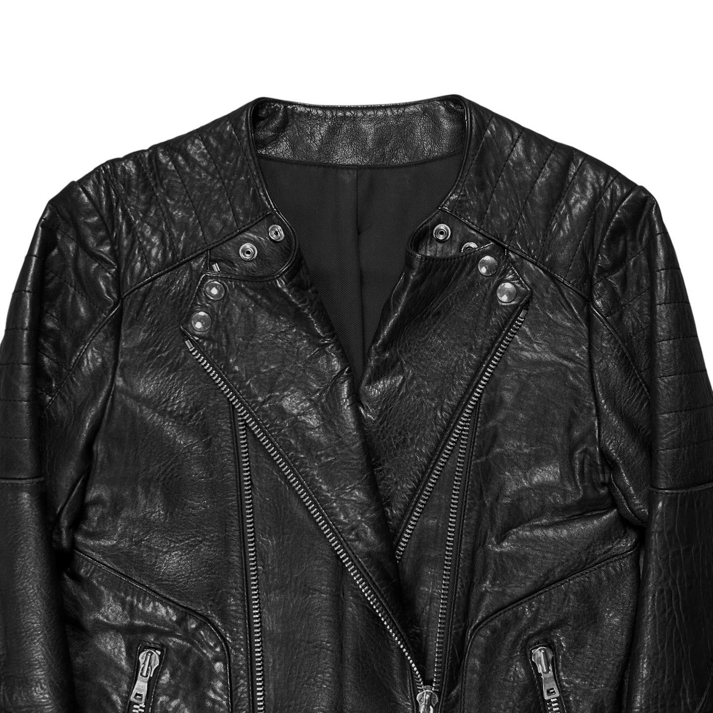 Balmain by Decarnin Dual Zip Moto Leather Jacket - AW11