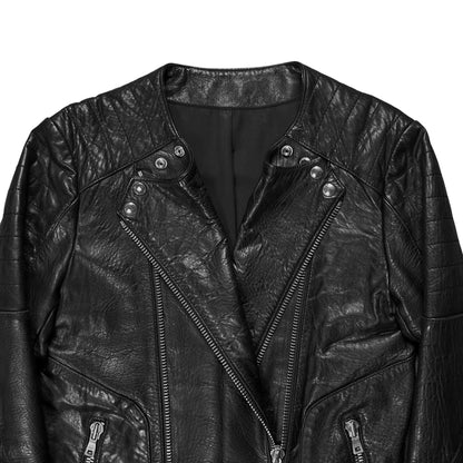 Balmain by Decarnin Dual Zip Moto Leather Jacket - AW11