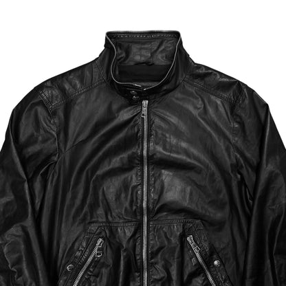 Gucci by Tom Ford Zip Hood Leather Jacket