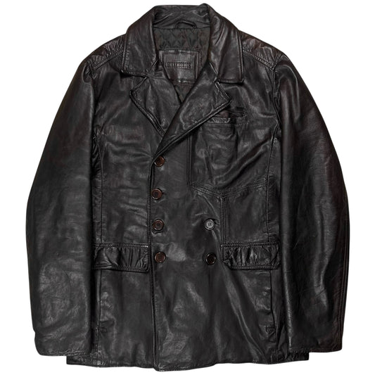 Dirk Bikkembergs Leather Caban Jacket
