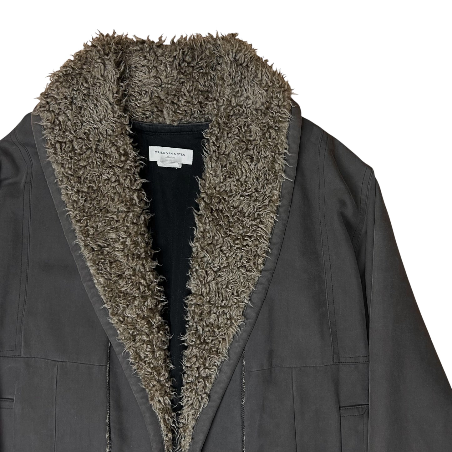 Dries Van Noten Sherpa Collar Coat - AW02