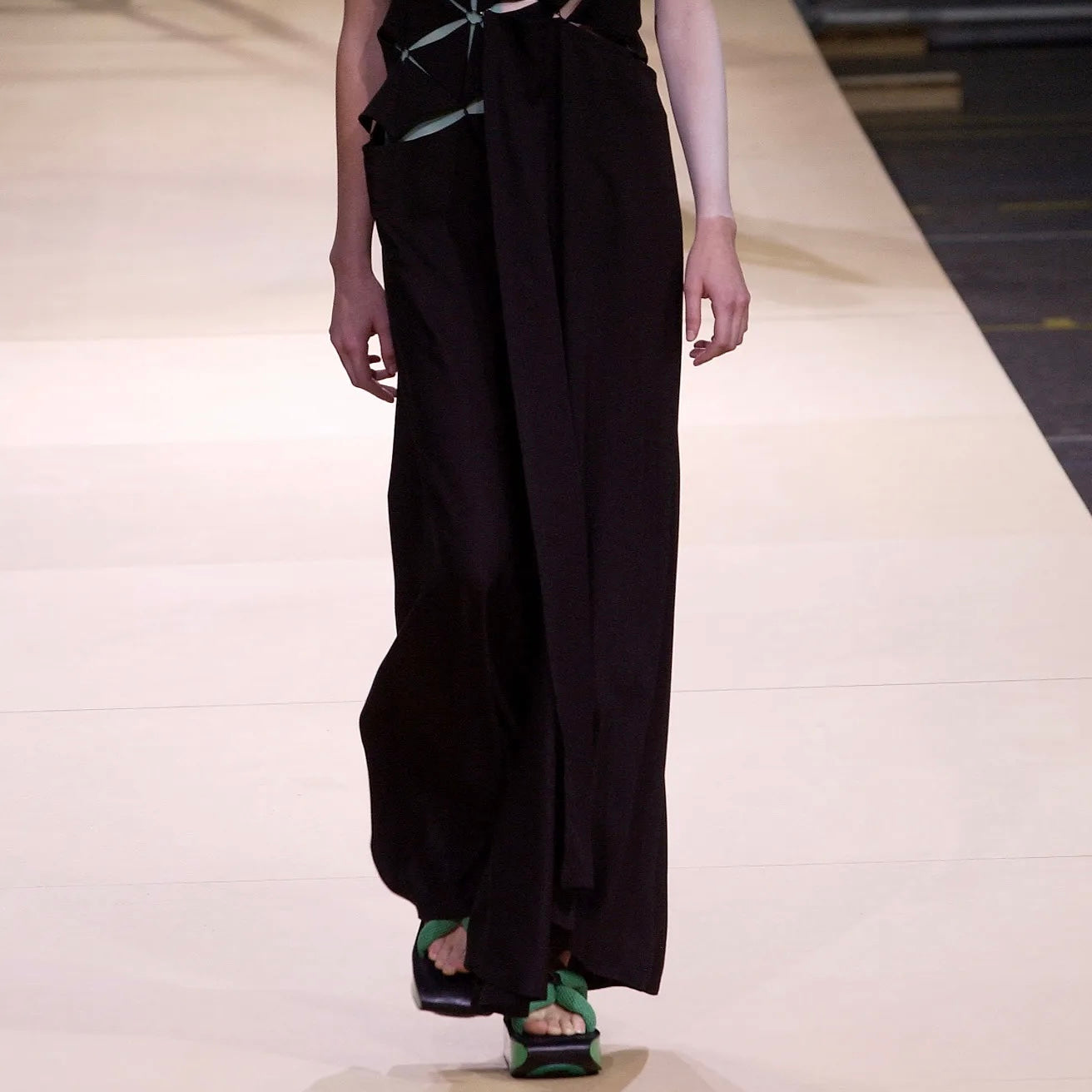 Yohji Yamamoto Side Belted Rayon Trousers - SS04
