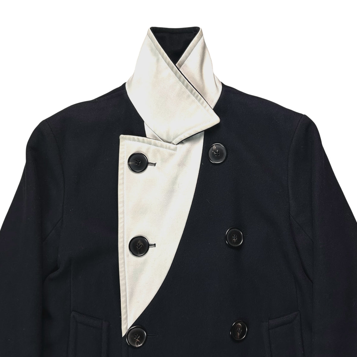 Jil Sander Contrast Collar Cashmere Coat - 90s
