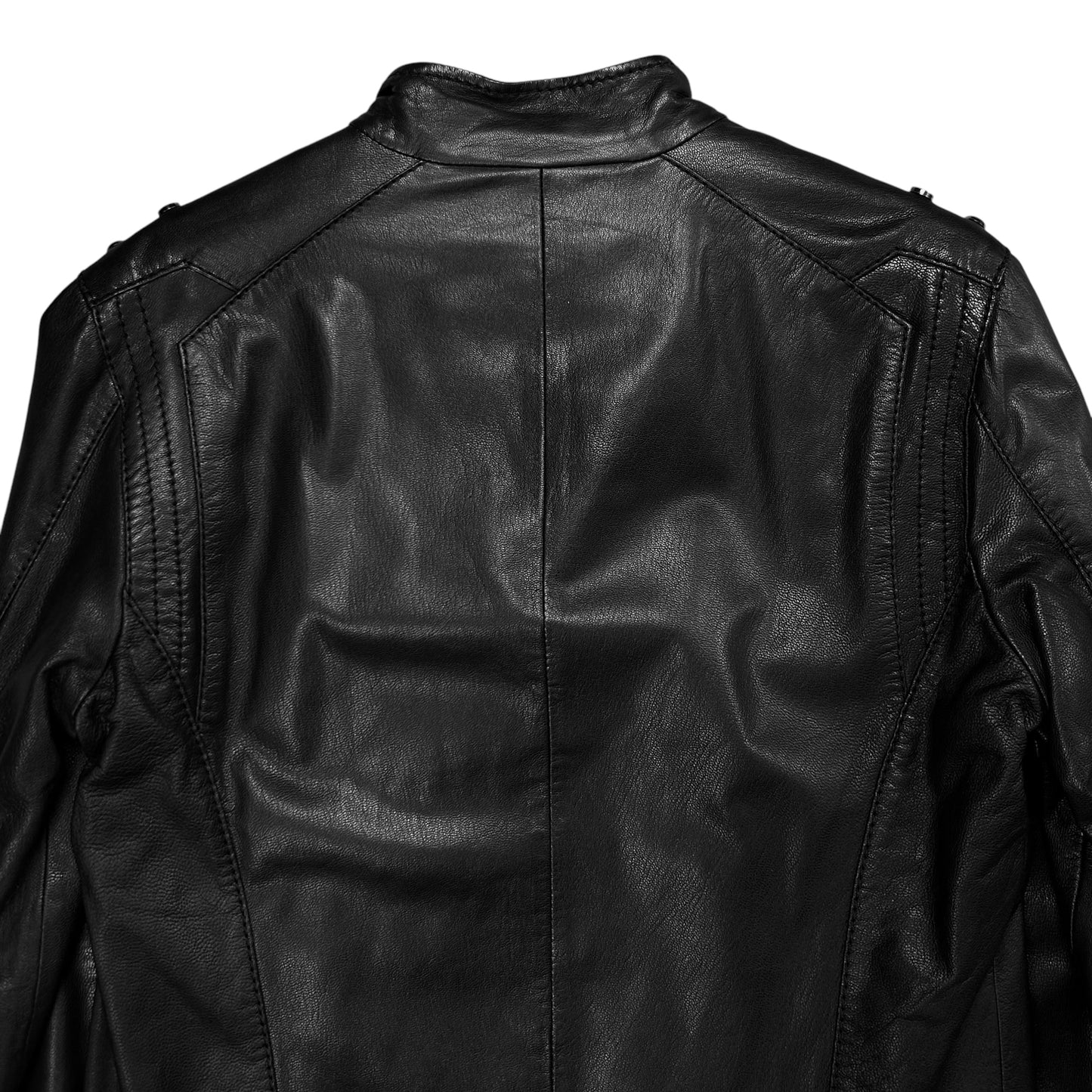 Dirk Bikkembergs Asymmetric Shoulder Stud Leather Jacket