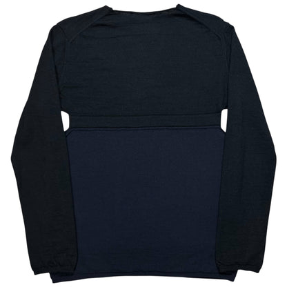 Comme des Garcons Shirt Cut Out Two Tone Wool Sweater