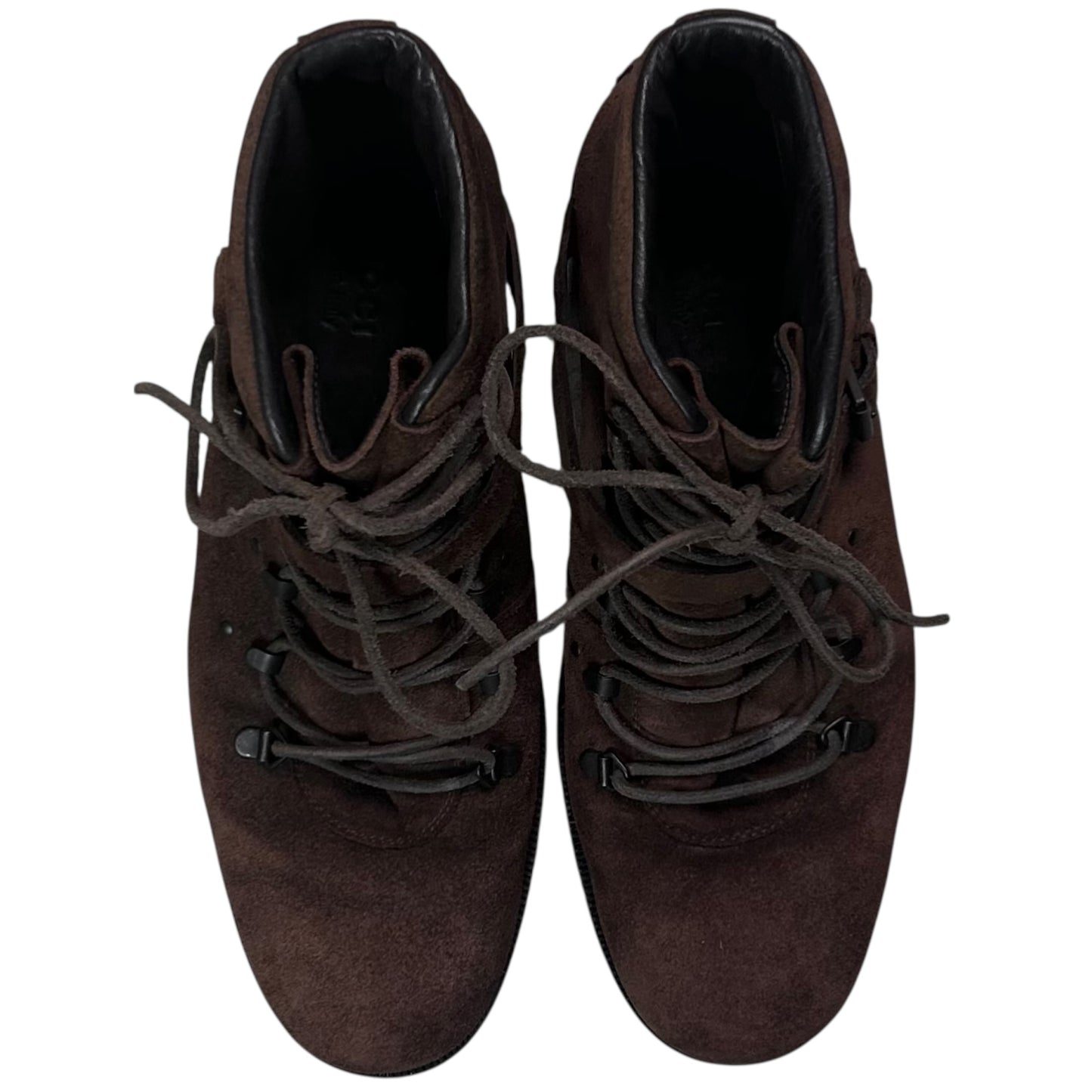 Gucci by Tom Ford Belted Hook Laced Suede Combat Boots