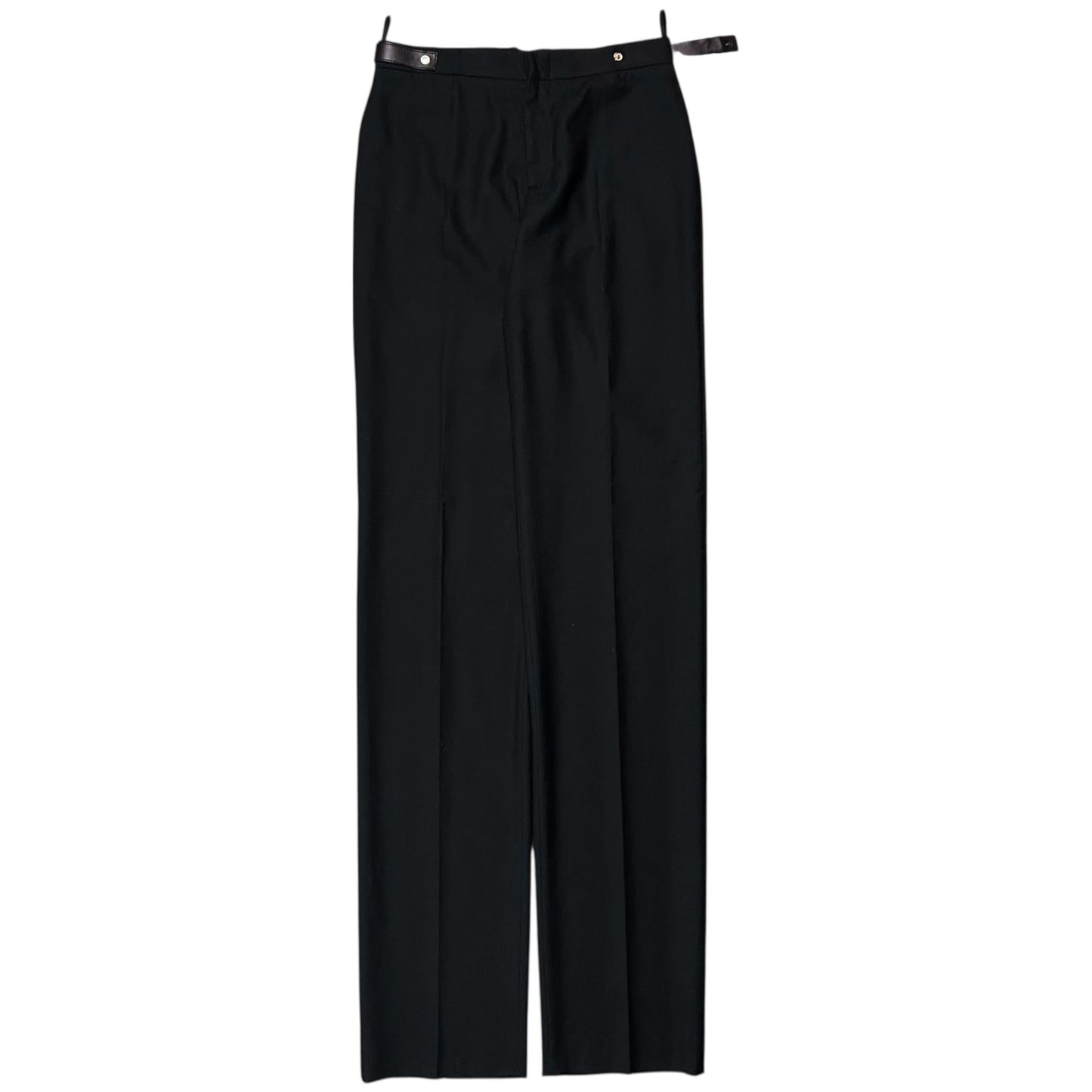 Gucci by Tom Ford Leather Waist Strap Cashmere Trousers - 90s