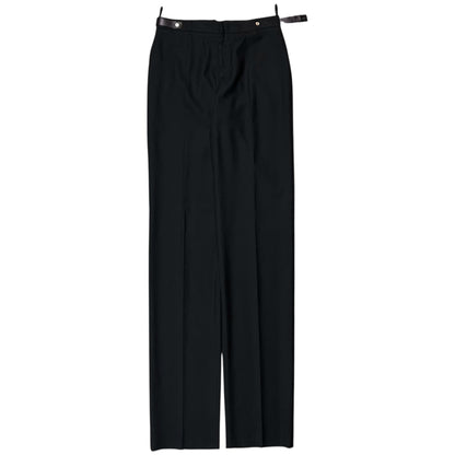 Gucci by Tom Ford Leather Waist Strap Cashmere Trousers - 90s