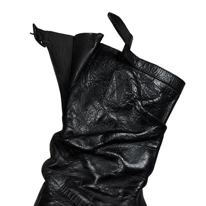 Dirk Bikkembergs Buckled Waxed Leather Boots