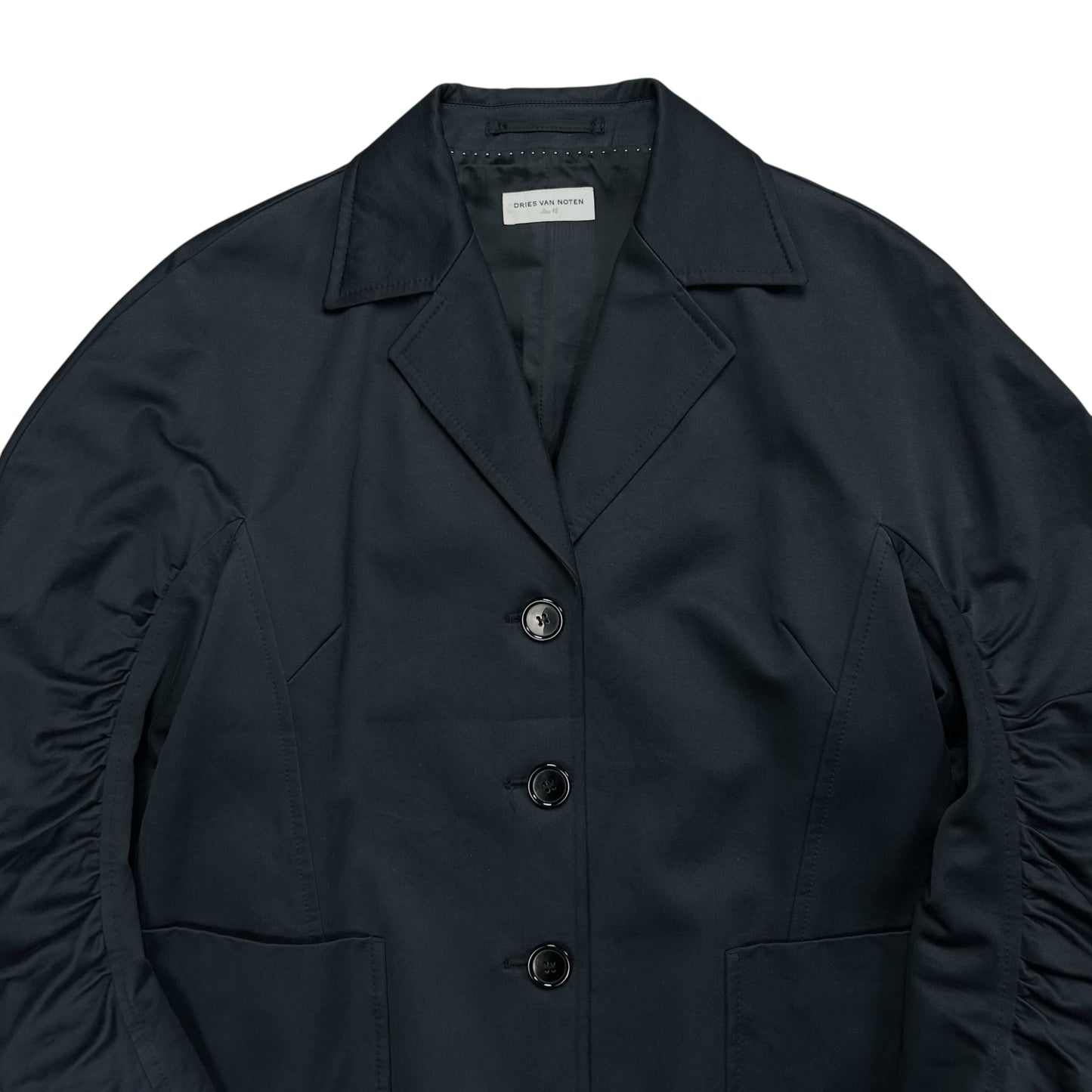 Dries Van Noten Cropped Ruched Sleeve Blazer - AW18
