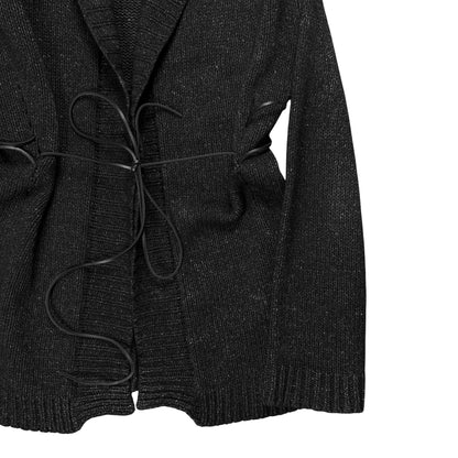 Ann Demeulemeester Hooded Leather String Cardigan - AW02